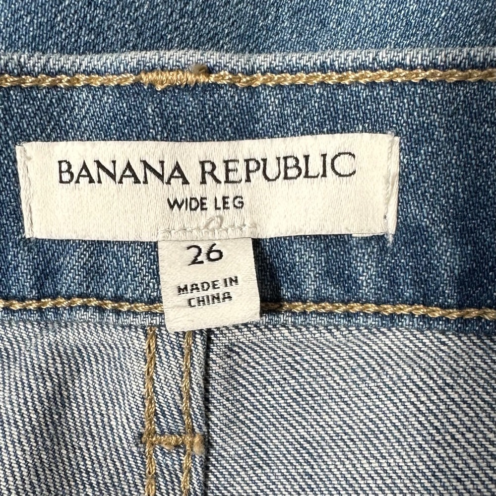 Banana Republic Icon Classic High Wide
Leg Jeans Medium Wash Size 26 - Picture 12 of 13